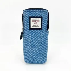 Sunglasses & Cases|Harris Tweed Sky Blue Double Glasses Sleeve