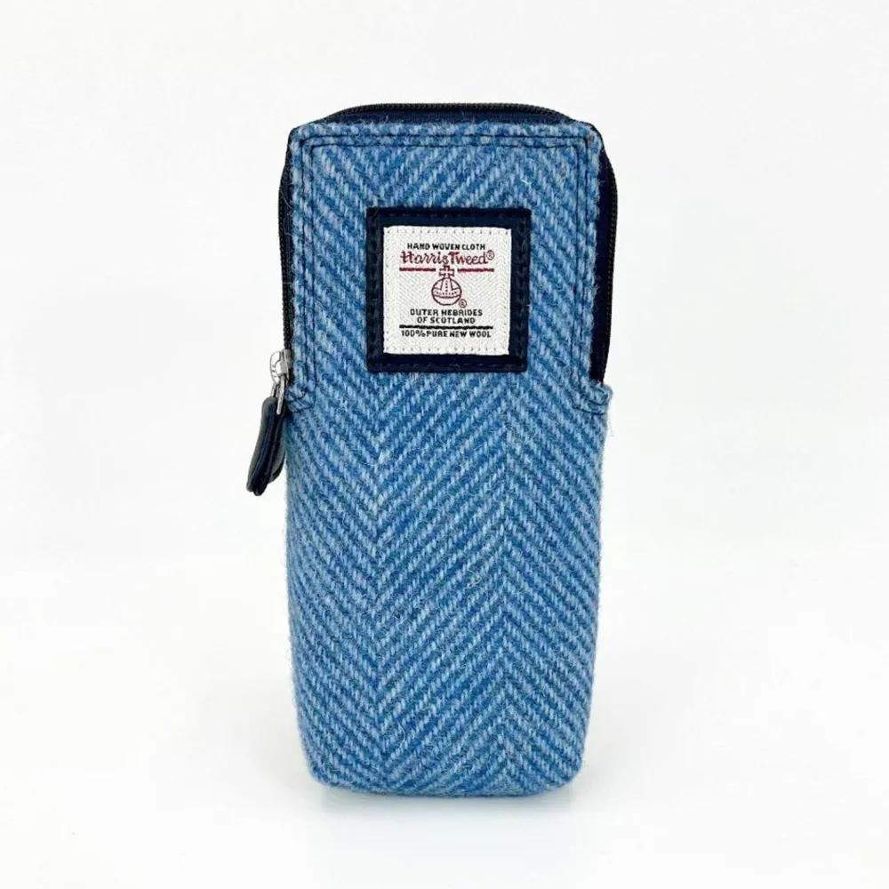 Sunglasses & Cases|Harris Tweed Sky Blue Double Glasses Sleeve