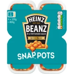 Groceries|Heinz Baked Beans Snap Pots 4 Pack