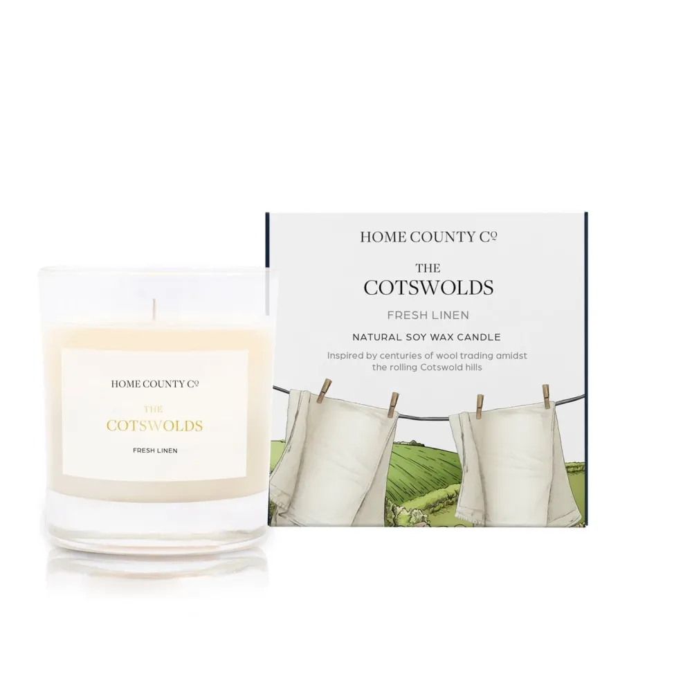 Home County Candle Co. Home Fragrance|The Cotswolds (Fresh Linen) Candle