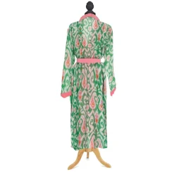 Robes, Nightgowns & Dresses|Ikat Print Green Robe Gown