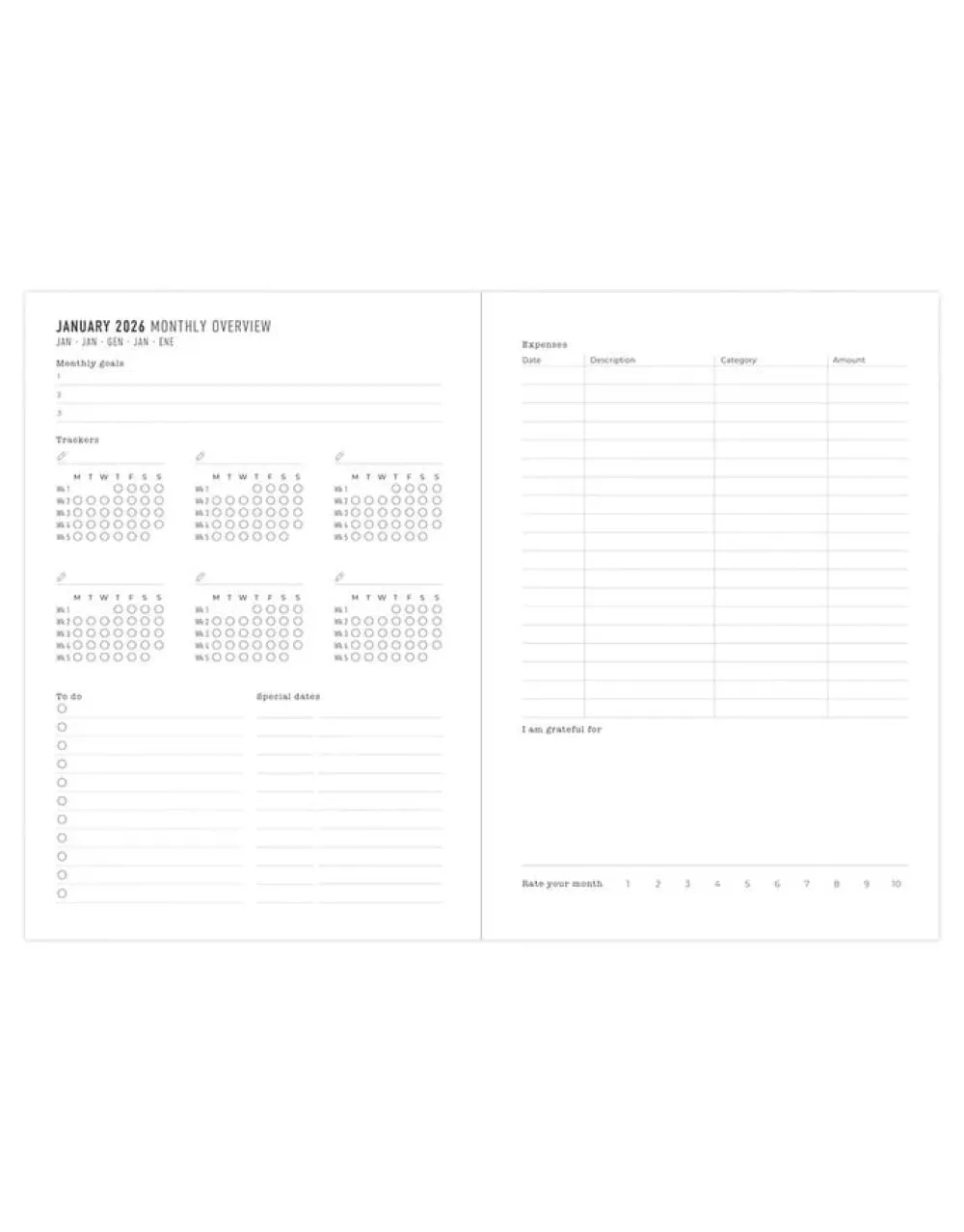 Journals & Other Stationery|Inspire A5 Week to View Planner 2026, Navy