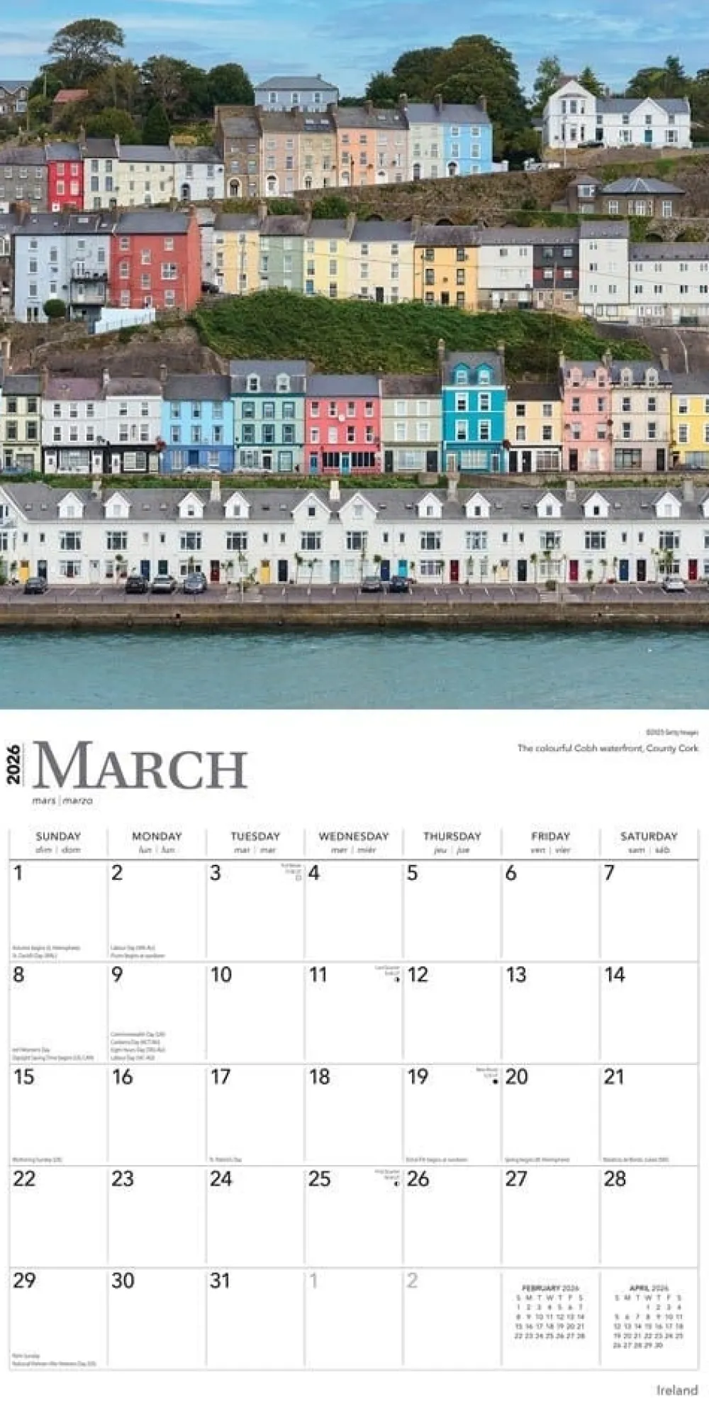 Calendars|Ireland 2026 Square Wall Calendar