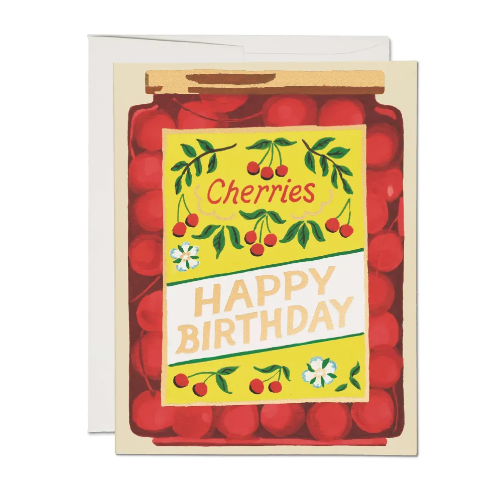 Greeting Cards|Jar of Cherries Birthday Card