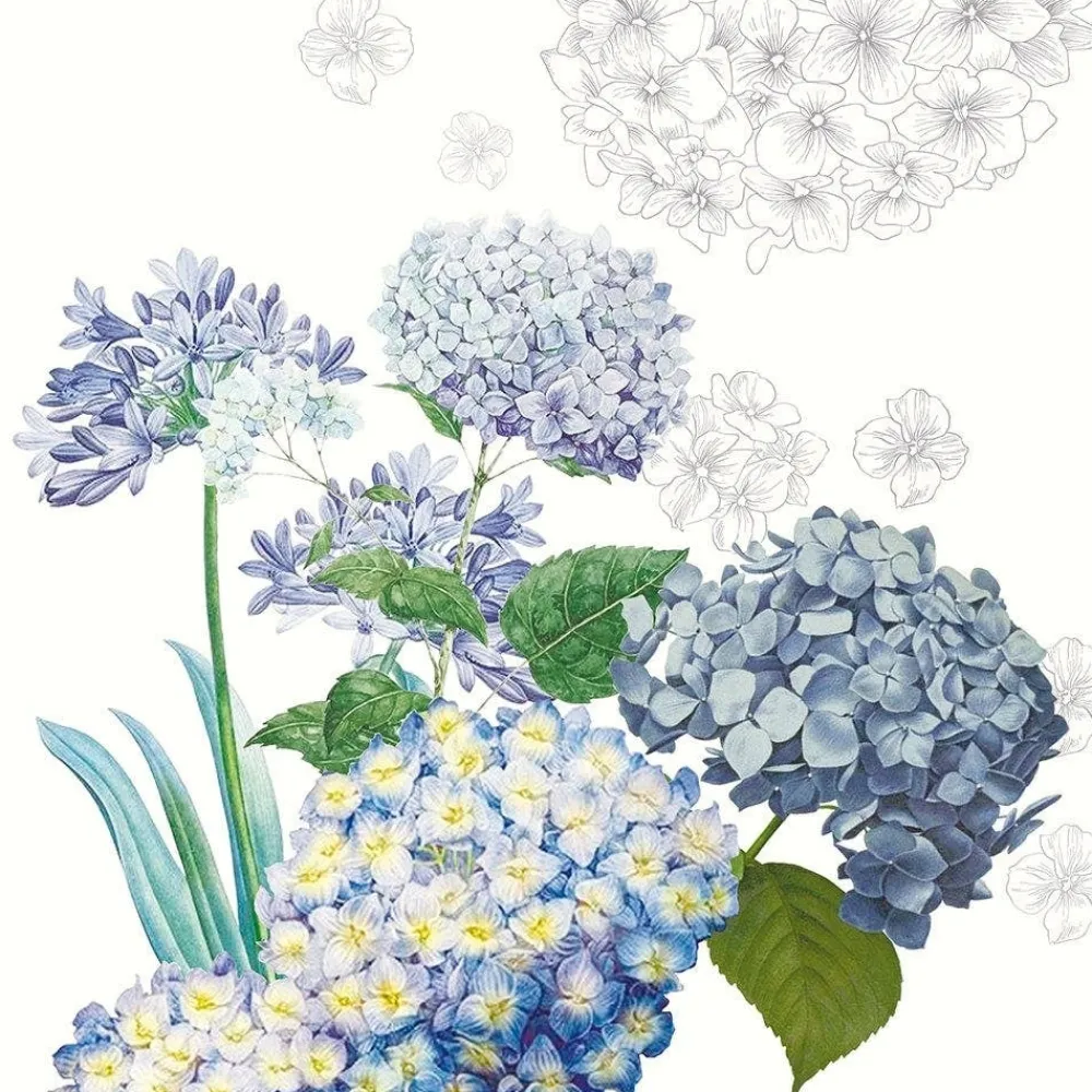 Cotton Napkins|Jardin de Bretagne Bleu Cotton Napkin
