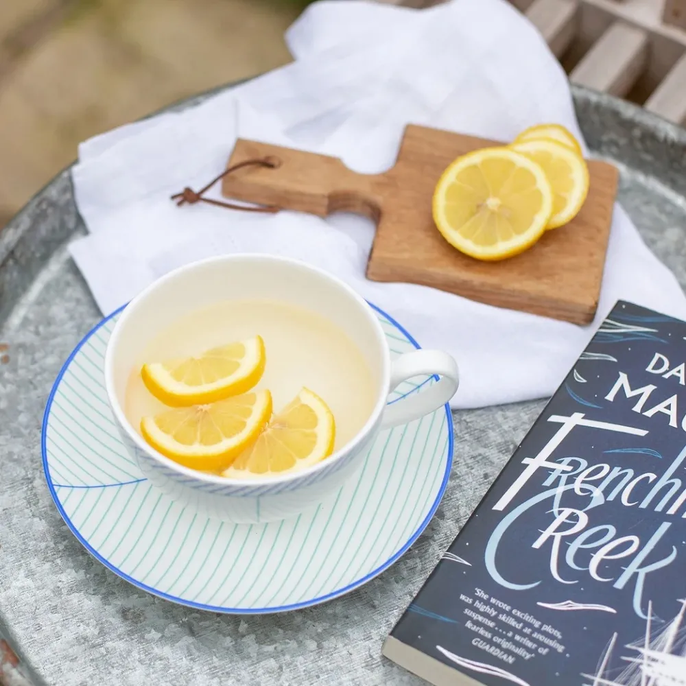 Teacups & Saucers|Jo Deakin Ebb Blue & Turquoise Teacup & Saucer