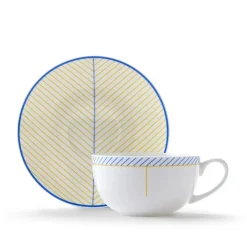Teacups & Saucers|Jo Deakin Ebb Yellow & Blue Teacup & Saucer