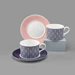 Teacups & Saucers|Jo Deakin Gatsby Blue & Blush Pink Cup (Blush Saucer)