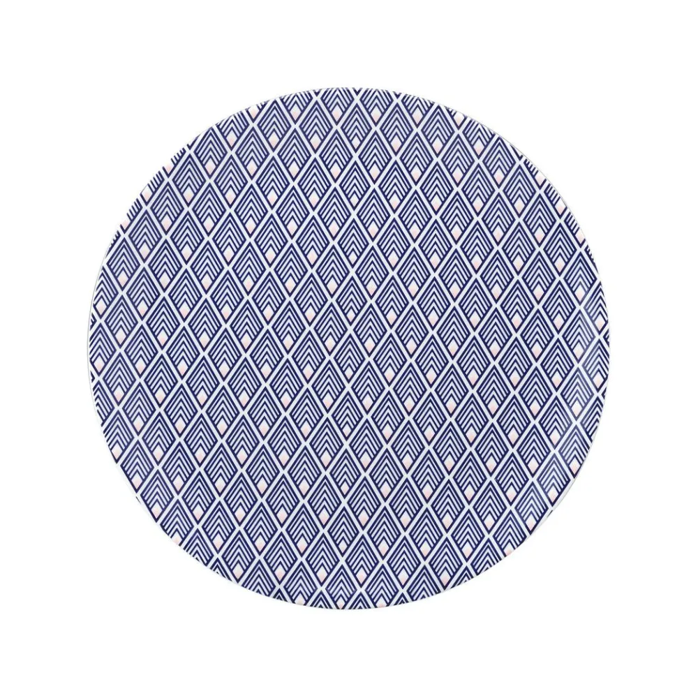Tea Plates|Jo Deakin Gatsby Tea Plate (Blue & Blush Pink)