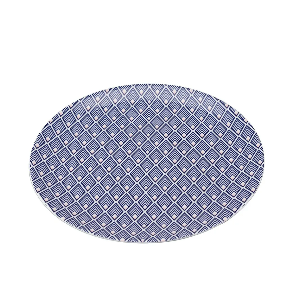 Tea Plates|Jo Deakin Gatsby Tea Plate (Blue & Blush Pink)