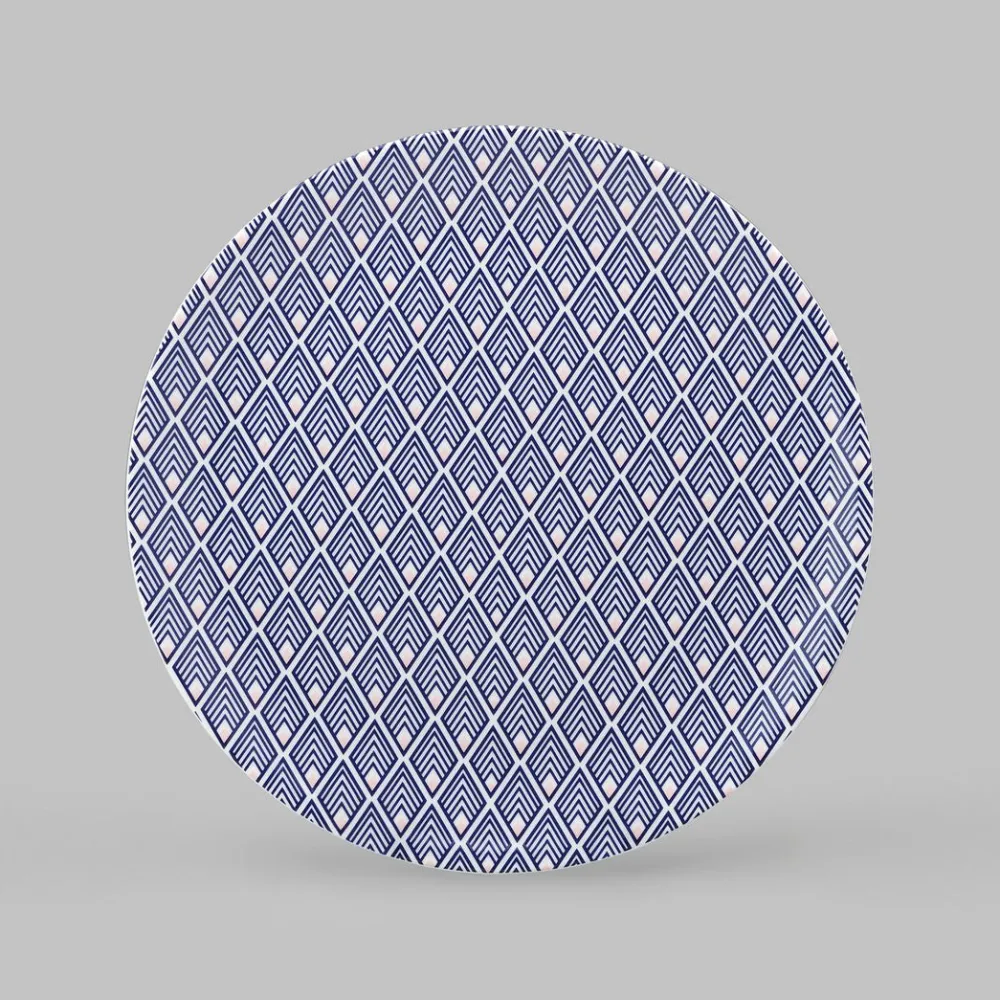 Tea Plates|Jo Deakin Gatsby Tea Plate (Blue & Blush Pink)