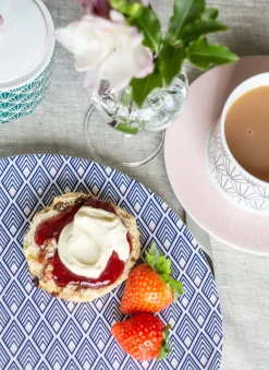 Tea Plates|Jo Deakin Gatsby Tea Plate (Blue & Blush Pink)