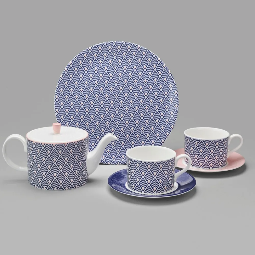 Teapots|Jo Deakin Gatsby Teapot in Blue & Blush Pink