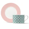 Teacups & Saucers|Jo Deakin Peacock Teal & Blush Pink Cup (Blush Saucer)