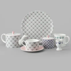 Teapots|Jo Deakin Zighy Teapot in Grey & Blush Pink
