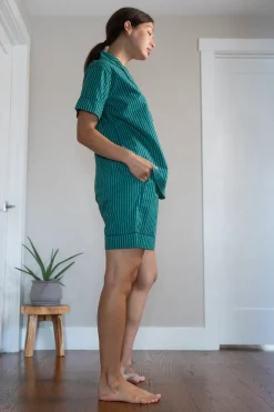 Robes, Nightgowns & Dresses|Jungle Jane Navy-Green Stripes Nighty Nite