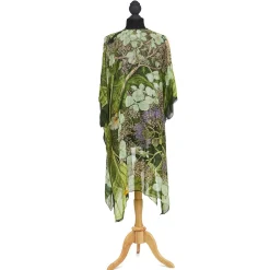 Robes, Nightgowns & Dresses|KEW Hydrangea Print Lime Long Kimono