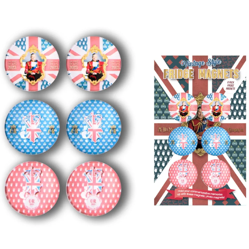 Souvenirs|King Charles Iii|King Charles III Coronation Fridge Magnets (Pack of 6)