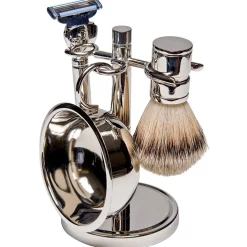 Shaving Sets|Kingsley Silver Plated Shave Set SB-670