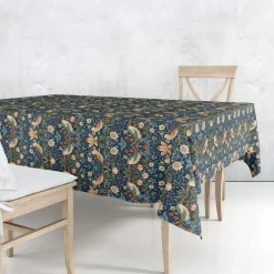 Le Chateau Textiles Tablecloths|William Morris Gallery Strawberry Thief Navy Square Acrylic Tablecloth