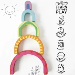 Le Toy Van Toys|Rainbow Tunnel Stacking Toy