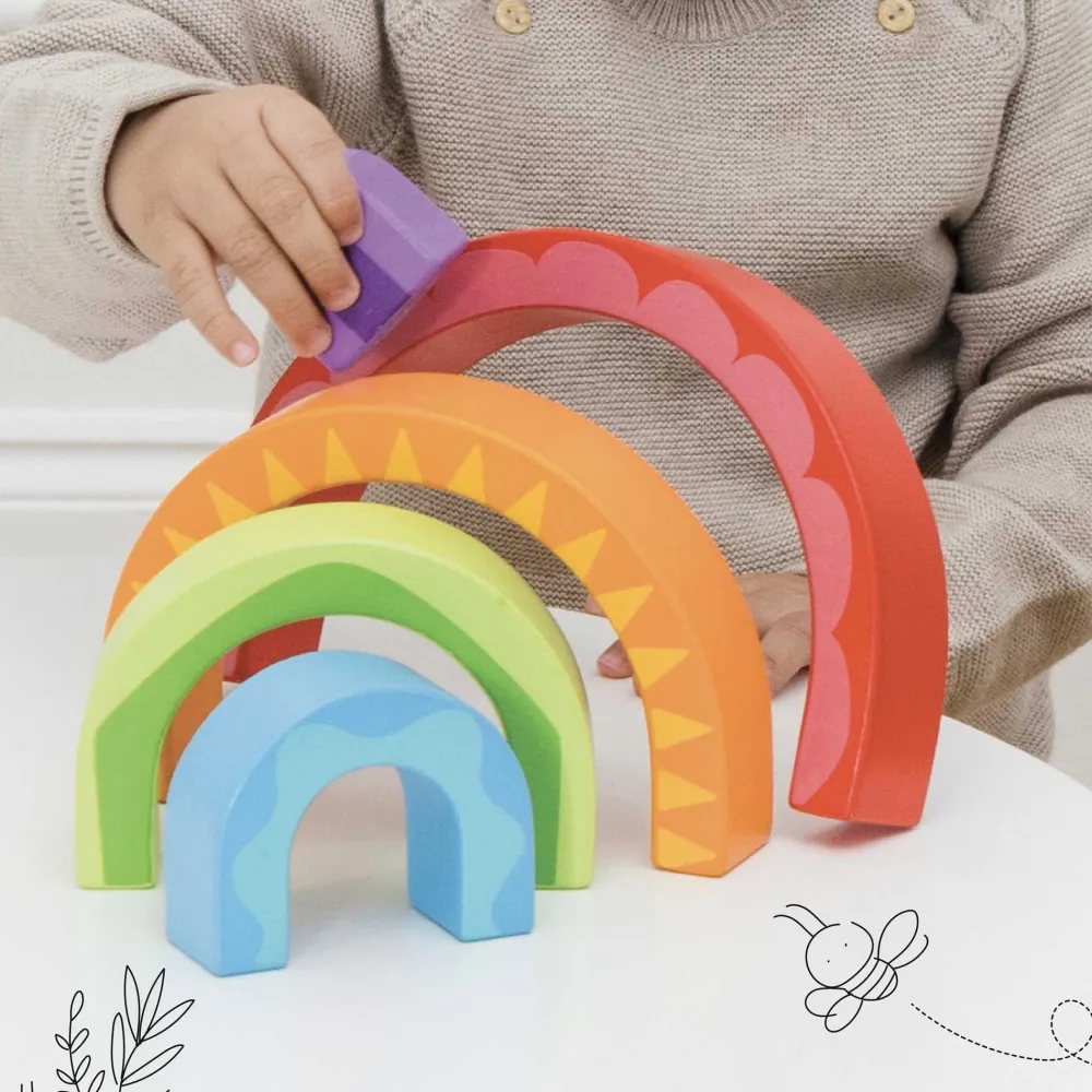 Le Toy Van Toys|Rainbow Tunnel Stacking Toy