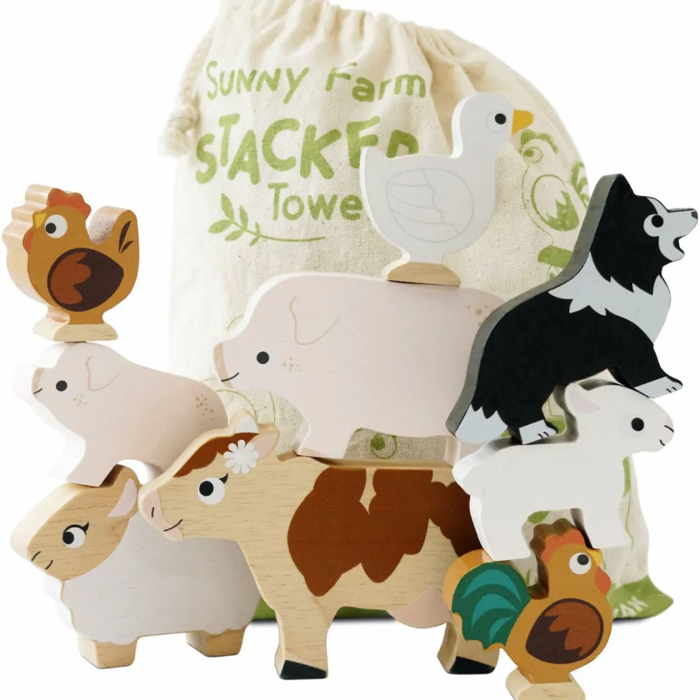 Le Toy Van Toys|Stacking Farmyard Animals & Bag