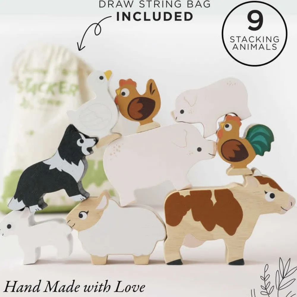 Le Toy Van Toys|Stacking Farmyard Animals & Bag