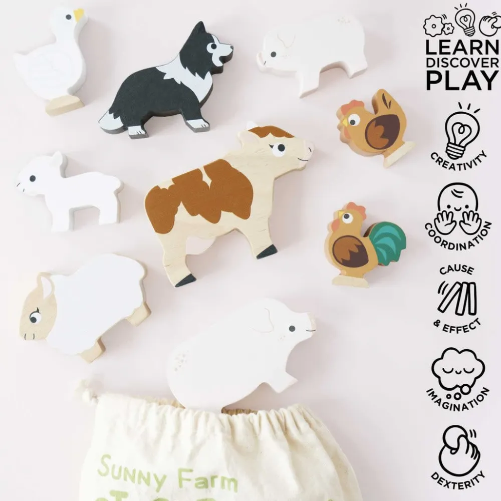 Le Toy Van Toys|Stacking Farmyard Animals & Bag