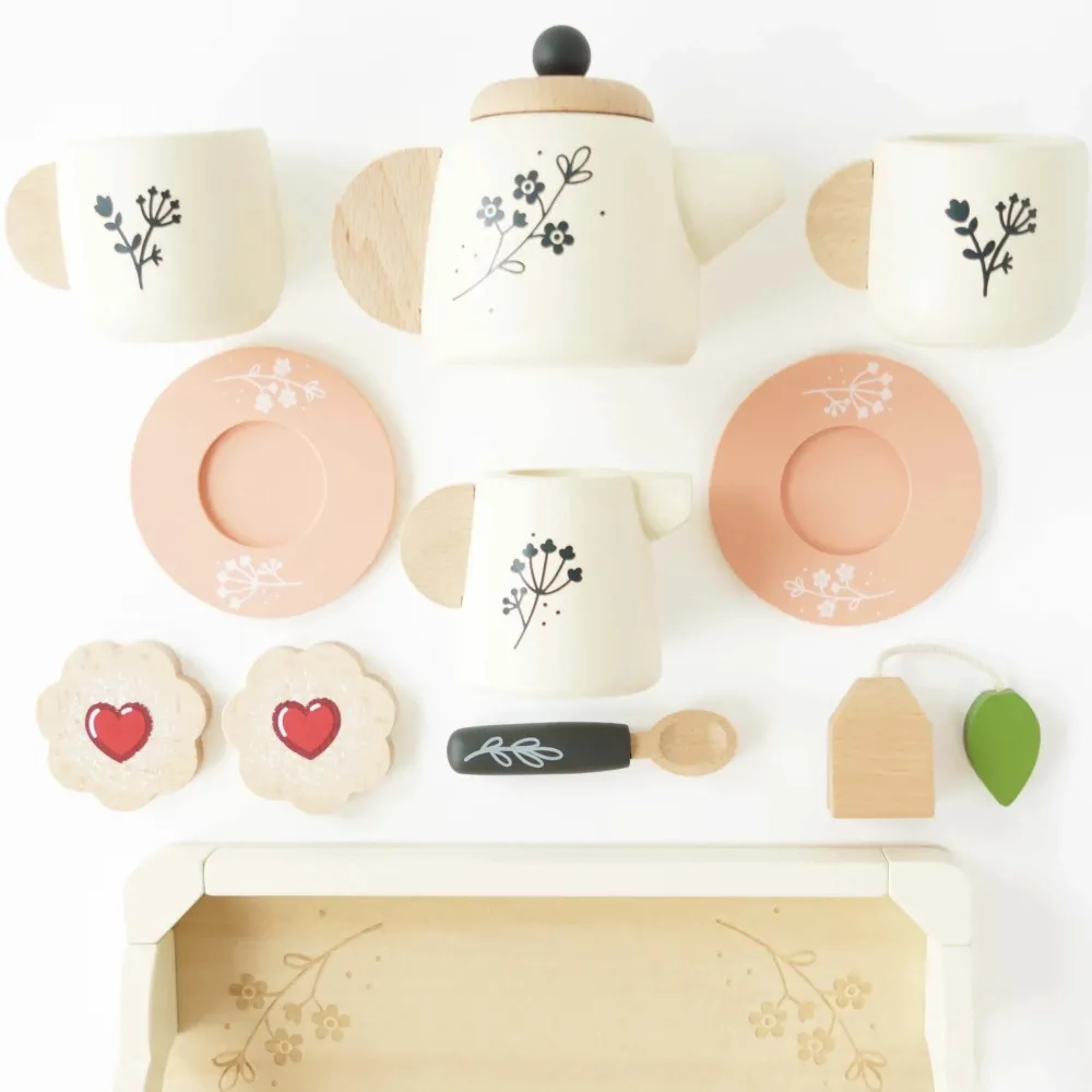 Le Toy Van Toys|Vintage Wooden Tea Set & Tray