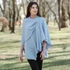 Scarves & Wraps|Light Blue Lambswool Draped Shawl