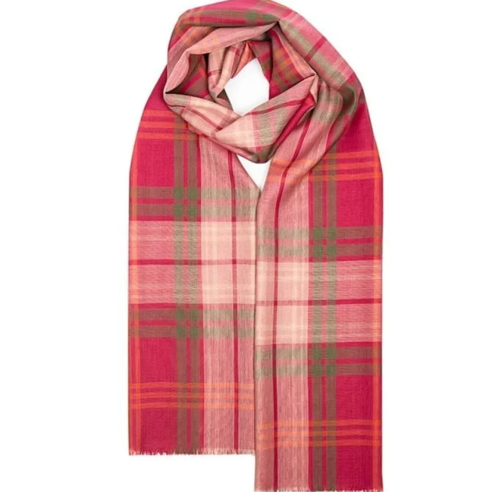 Lochcarron of Scotland Scarves & Wraps|Alba Hunting Rose Extra Fine Merino Stole