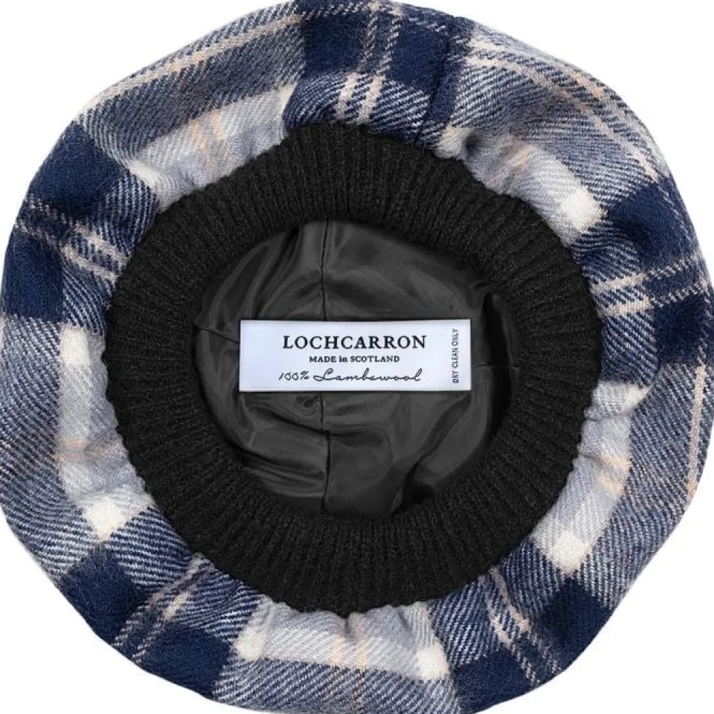 Lochcarron of Scotland Hats|Bannockbane Grey Tartan Brushed Wool Tam