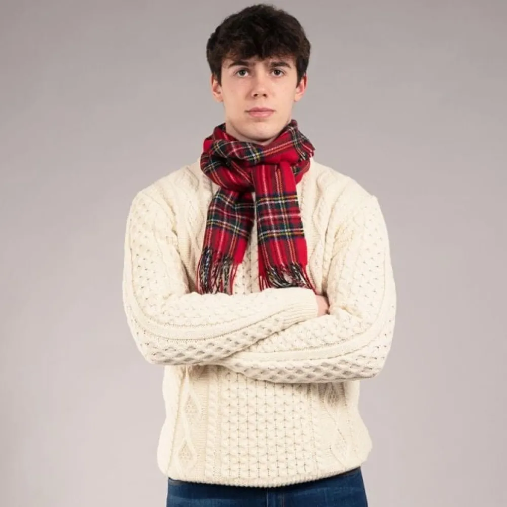 Lochcarron of Scotland Scarves & Wraps|Bowhill Stewart Royal Modern Tartan Long Lambswool Scarf