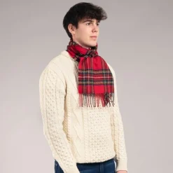 Lochcarron of Scotland Scarves & Wraps|Bowhill Stewart Royal Modern Tartan Long Lambswool Scarf