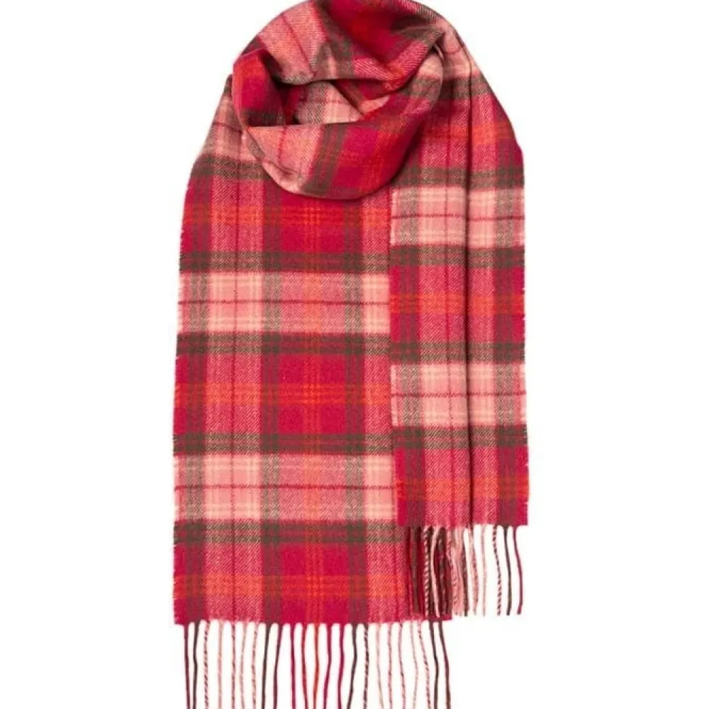 Lochcarron of Scotland Scarves & Wraps|Bowhill Lochcarron Hunting Rose Tartan Lambswool Scarf