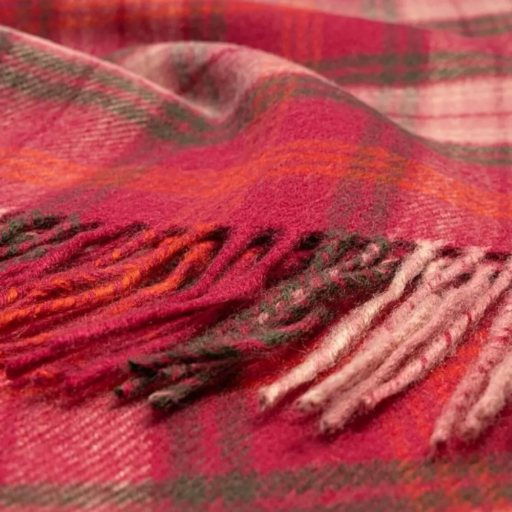 Lochcarron of Scotland Scarves & Wraps|Bowhill Lochcarron Hunting Rose Tartan Lambswool Scarf
