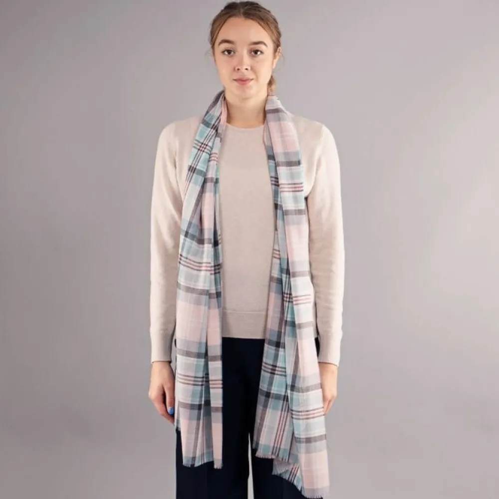 Lochcarron of Scotland Scarves & Wraps|Diana Princess of Wales Memorial Rose Tartan Extra Fine Merino Stole
