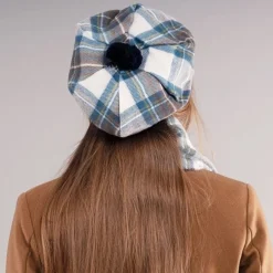 Lochcarron of Scotland Hats|Stewart Blue Dress Tartan Brushed Wool Tam