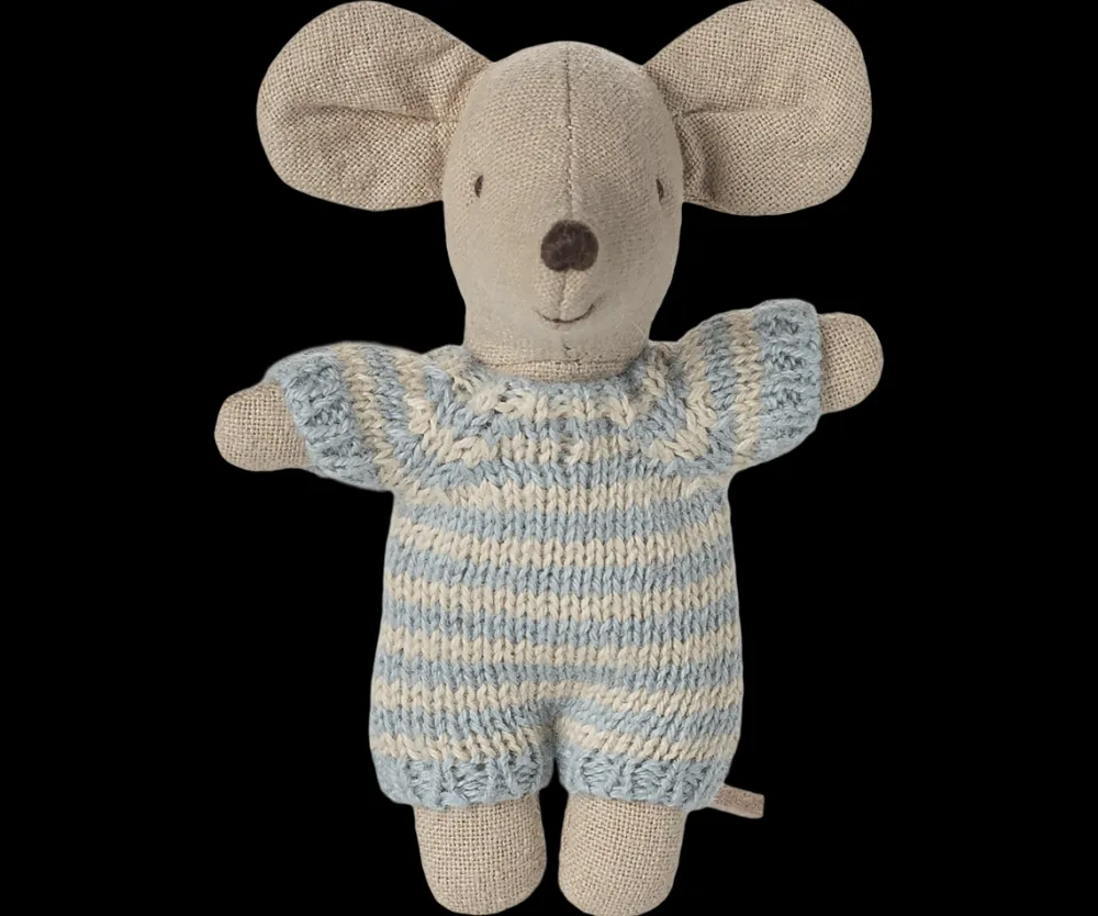 Maileg Maileg|Toys|Baby Mouse in Carry Cot - Blue