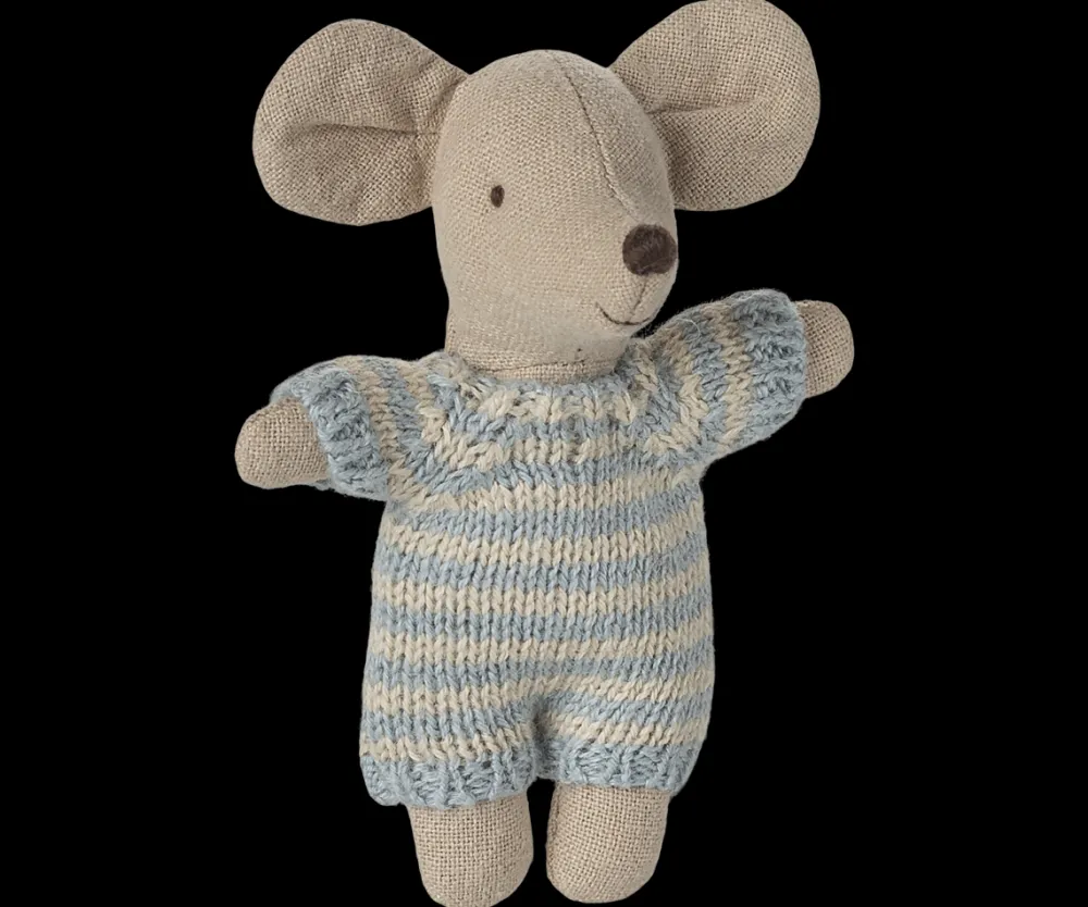 Maileg Maileg|Toys|Baby Mouse in Carry Cot - Blue