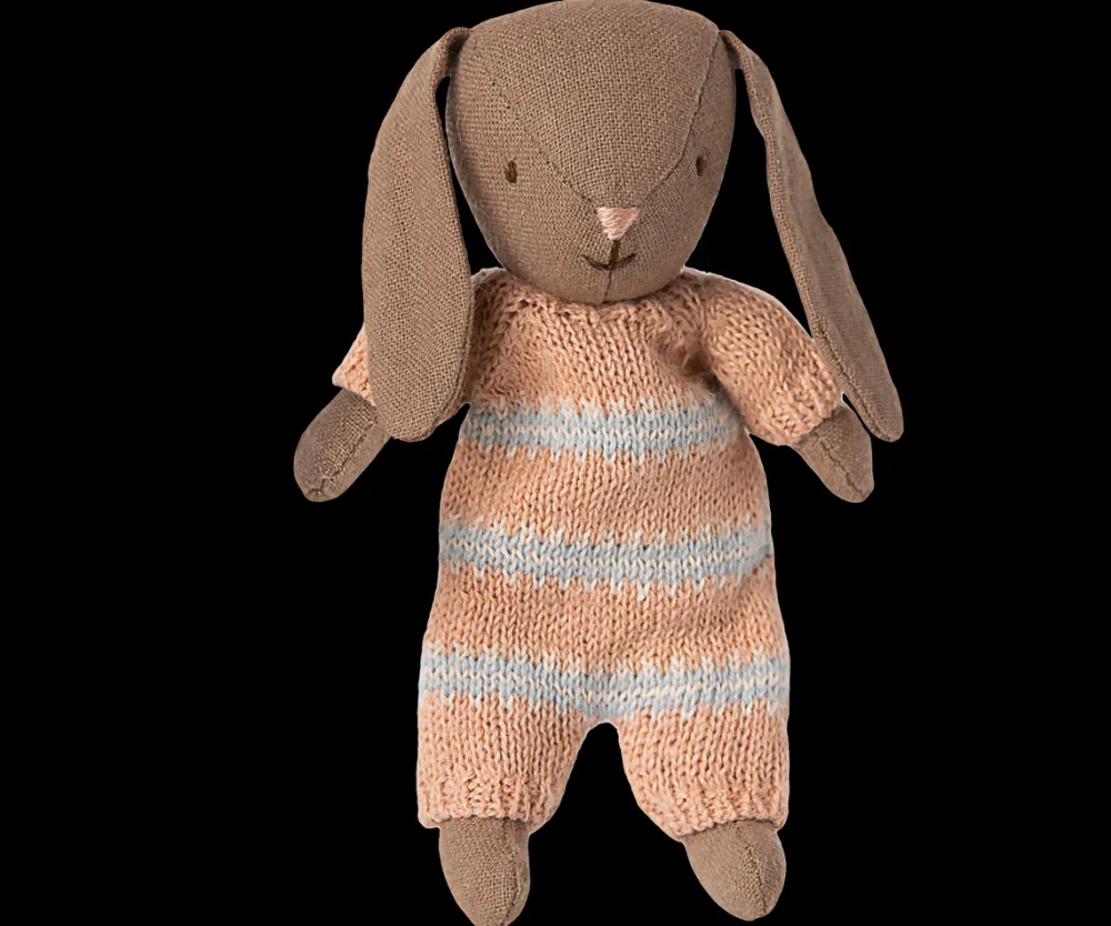Maileg Maileg|Toys|Bunny, Micro - Brown - Dusty Rose Knitted Suit