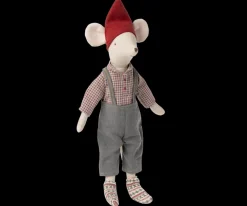 Maileg Maileg|Toys|Christmas Mouse, Medium - Overalls