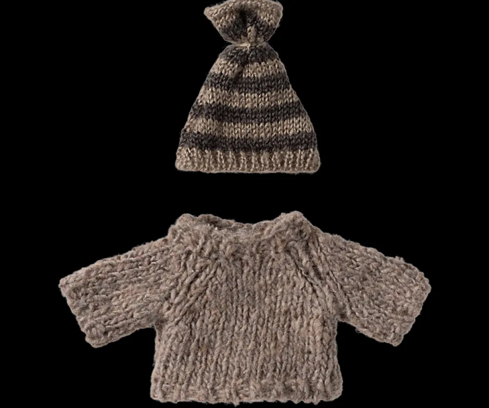 Maileg Maileg|Toys|Knitted Sweater & Hat, Grey