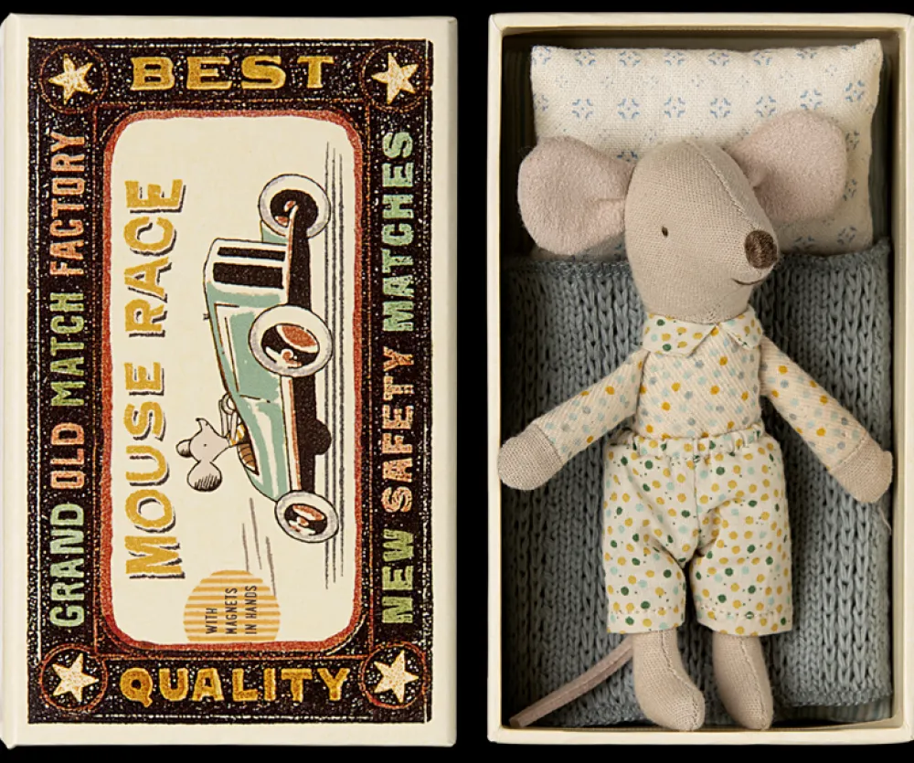 Maileg Maileg|Soft Toys|Little Brother Mouse in Matchbox