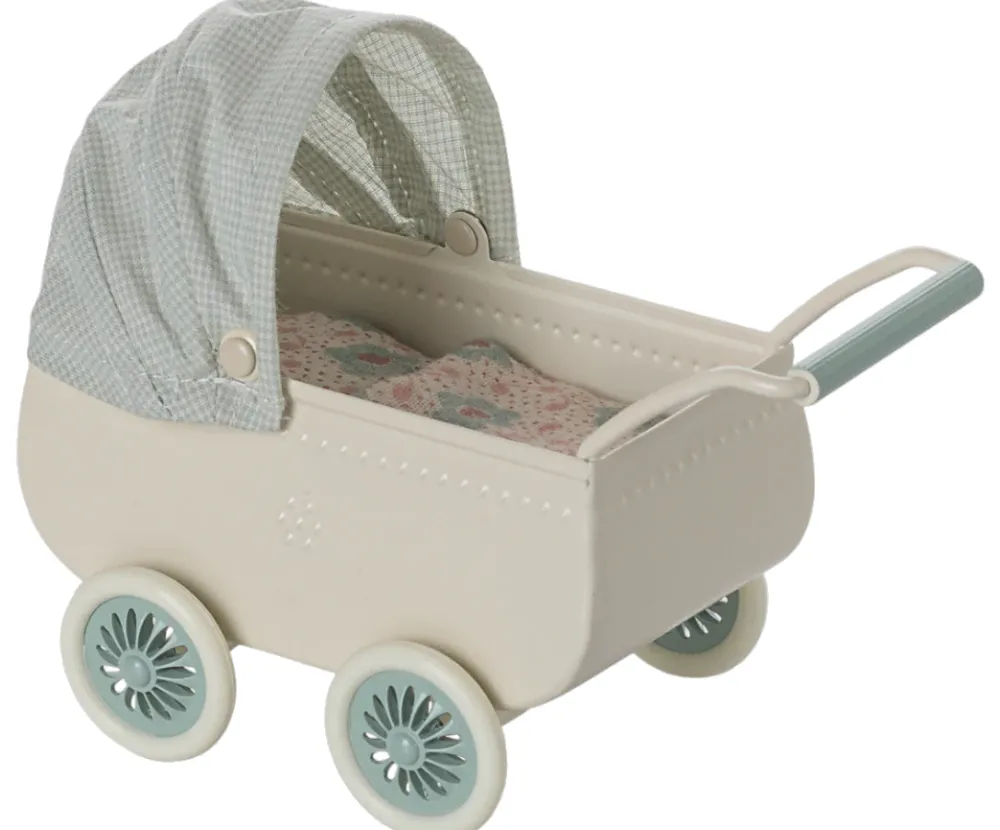 Maileg Maileg|Toys|Pram with Baby Mouse - Mint