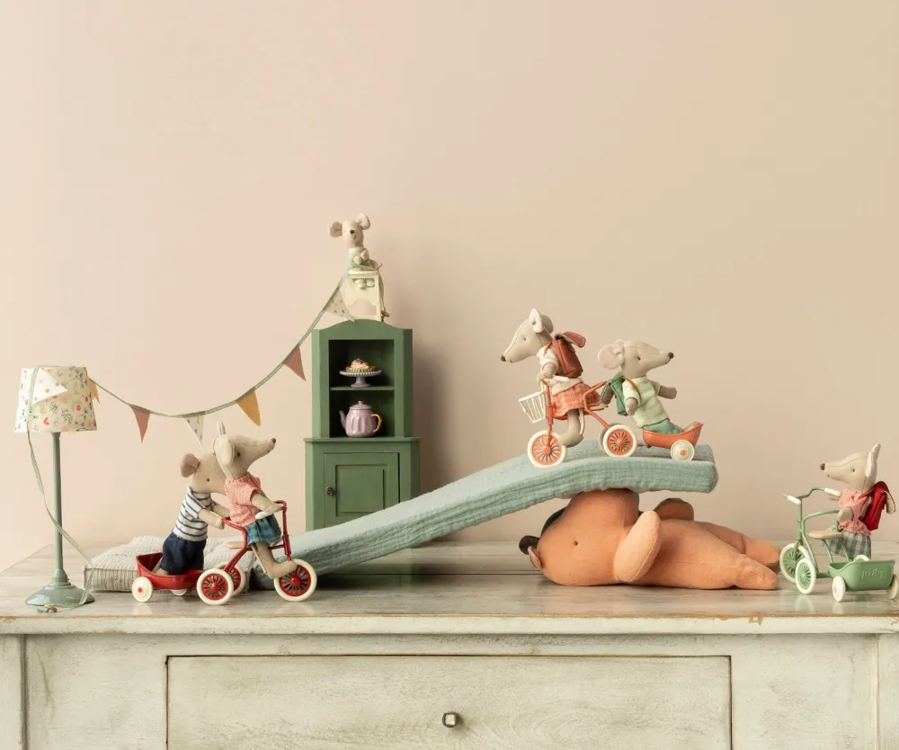 Maileg Maileg|Toys|Tricycle Mouse, Big Sister (Coral)