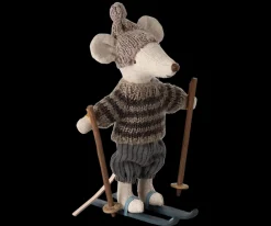 Maileg Maileg|Toys|Winter Mouse with Ski Set, Big Brother (Grey)