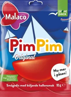 Sweets|Malaco PimPim Gummy Raspberry Boats Bag