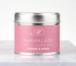 Marmalade of London Home Fragrance|Rhubarb & Peony Medium Tin Candle
